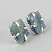 Grand Thai Love !! Blue Kyanite 925 Sterling Silver Studs Earring