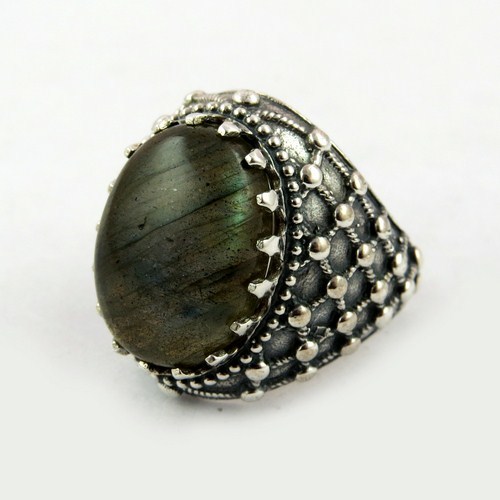 Faith In Love !! Blue Labradorite 925 Sterling Silver Ring