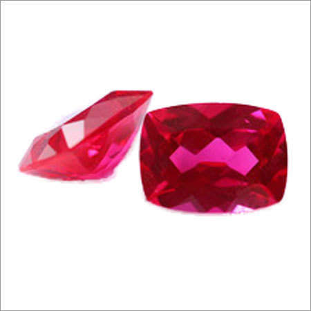 Cushion Cut Synthetic Ruby