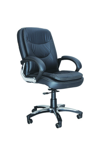 Designer Chair - Leather, Metal, Seat Height 48cm, Armrest Height 68cm | Ergonomic Design, Lumbar Support, Adjustable Height, Durable Material