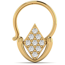 18K Yellow Gold Nose Pin with Diamonds