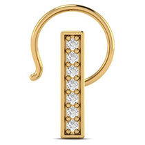 18K Yellow Gold Nose Pin with Diamonds