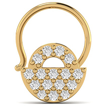 18K Yellow Gold Nose Pin with Diamonds