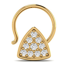 18K Yellow Gold Nose Pin with Diamonds