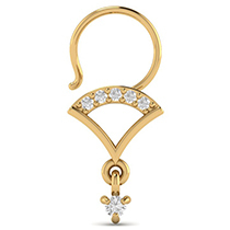 18K Yellow Gold Nose Pin with Diamonds