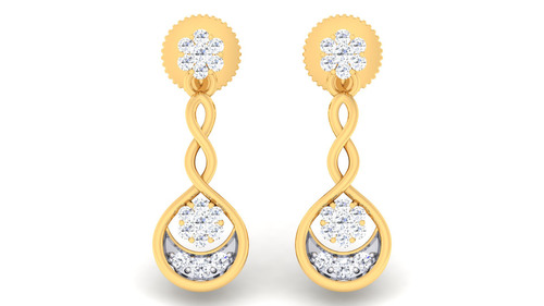 18K Yellow Gold Earring with Diamonds