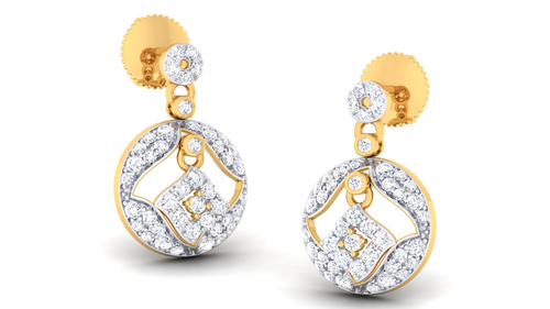 18K Yellow Gold Earring with Diamonds