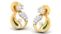 18k Yellow Gold Earring With Diamonds