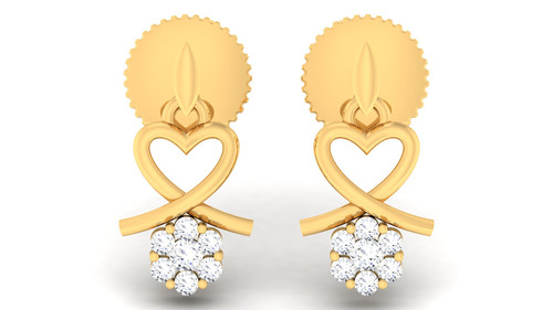 18K Yellow Gold Earring with Diamonds