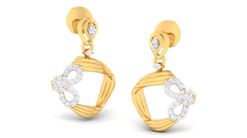 18K Yellow Gold Earring with Diamonds
