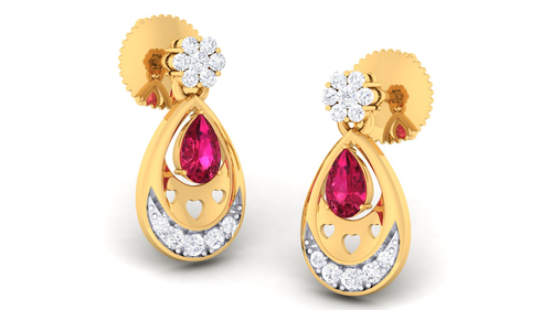 18K Yellow Gold Earring with Diamonds