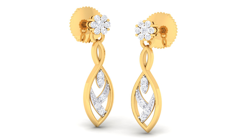 18K Yellow Gold Earring with Diamonds