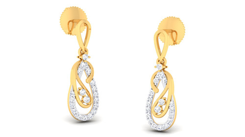 18K Yellow Gold Earring with Diamonds