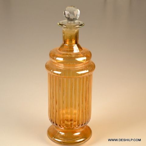 Yellow Color Glass Decor Decanter