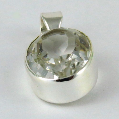 Very Lovely !! Crystal 925 Sterling Silver Pendant