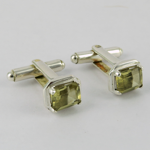 Popular Design !! Lemon Topaz 925 Sterling Silver Cufflinks