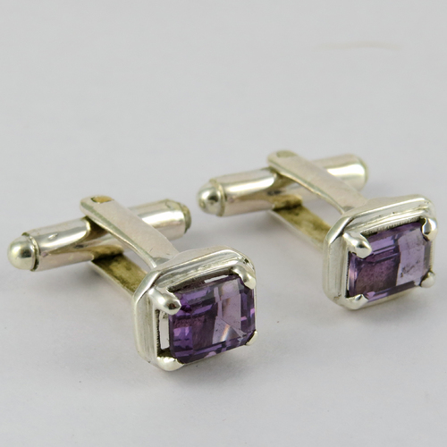 Cufflinks Collection !! Amethyst 925 Sterling Silver Cufflinks