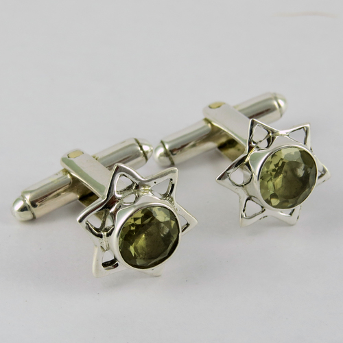 Venus OD The Sea !! Lemon Topaz 925 Sterling Silver Cufflinks