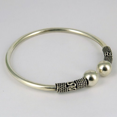Free Size Stunning Bangle Engraving Work Plain Silver 925 Sterling Silver Bangle