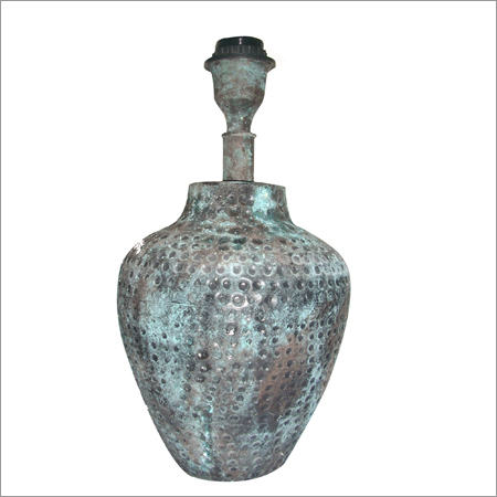 Pottery Small Round Patina Lamp