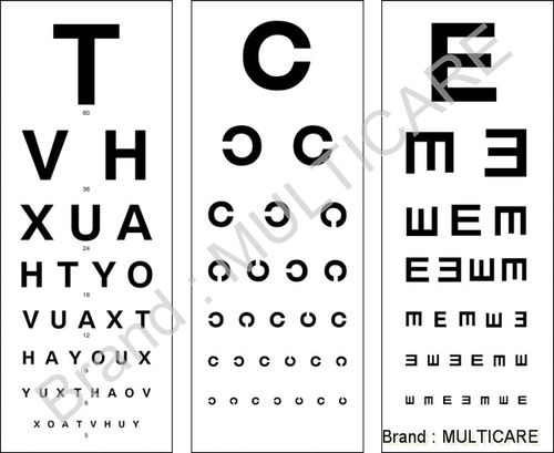 Eye Chart - Plastic, 11x24 inches, Matte Finish for Wall Mounting | Digital Technology, Regular 20' Distance Visual Acuity Chart