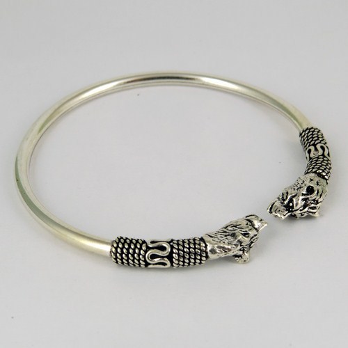 Regal Oxidized Plain Silver 925 Sterling Silver Bangle
