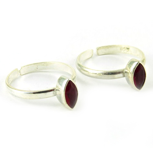 Red Onyx 925 Sterling Silver Toe Rings