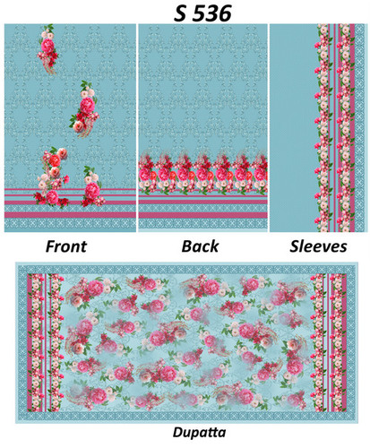Digital Kurtis with Dupatta - Cotton Blend, 50-54 Inches, Light Blue | Floral Design, Stylish, Comfortable, Elegant Look