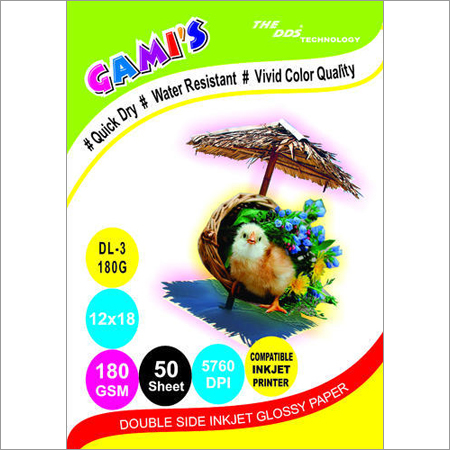 Multi Color Gami'S 180Gsm Double Side Inkjet Photo Glossy Paper