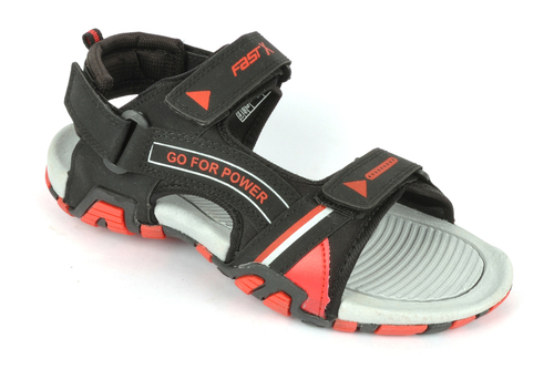 Black & Red Mens casual sandal