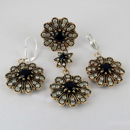 Sterling Silver Jewellery Set With Brass