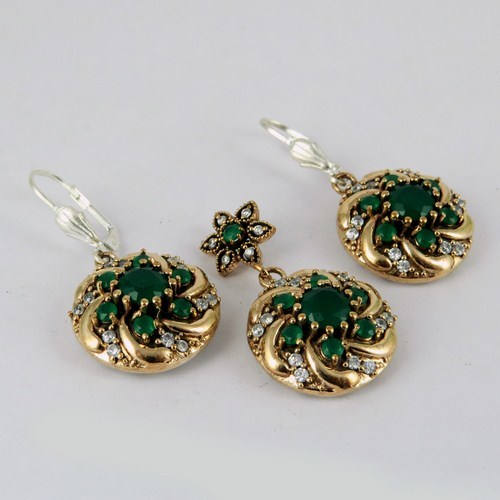 CZ 925 Sterling Silver Jewelry Set With Brass