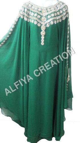 Hand beaded crystal work jalabiya farasha kaftan