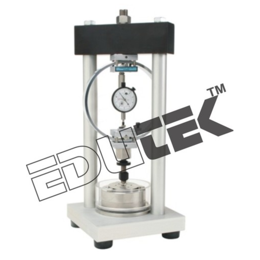 Soil Volume Change Meter - 70mm Diameter Specimen Ring, 4.5 kN Capacity Proving Ring, Dial Indicator | Measures Soil Shrinkage & Swelling, Includes Porous Stones & Loading Cap