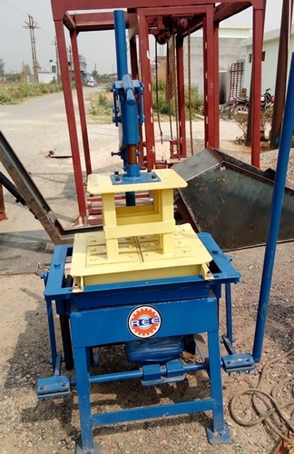 Blue Vibro Press Block Brick Making Machine