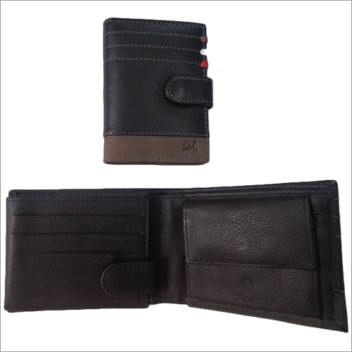 Gents Leather Wallet - Genuine Leather, 4x3x1 inches, Black | 6-8 Card Slots, Cash Compartment, Compact Design, Durable, Easy Access