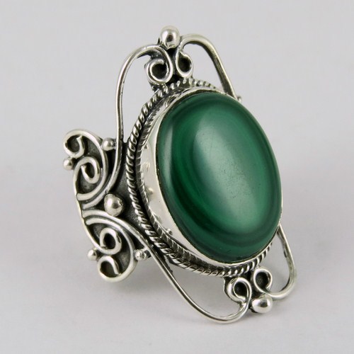 Beauty In Queen !! Malachite 925 Silver Sterling Ring
