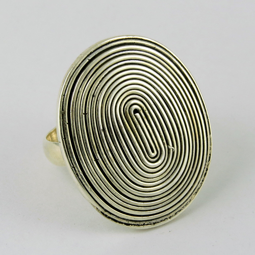 Beautiful Wirework Plain Silver 925 Sterling Silver Ring - Size 9 US, Oval Shape, Wholesale Available