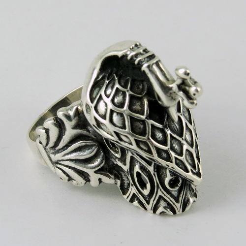 Oxidized  Peacock Design 925 Sterling Silver Ring