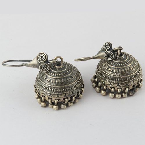Strong Women Wear This Rava Work Jhumka 925 Sterling Silver Earring