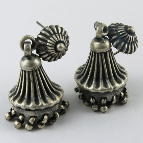 Ancient Oxidized Plain Silver 925 Sterling Silver Earring