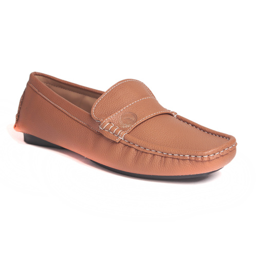 Loafer Shoes - Synthetic Leather Upper, TPR Sole, Tan | Slip-On, Elegant Style, Comfortable, Flexible, Durable