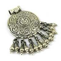 Antique Jewelry Oxidized Plain Silver 925 Sterling Silver Pendant