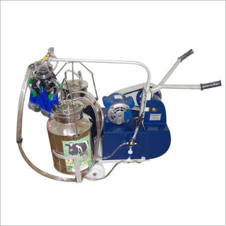 Electric motor operated double bucket milking machine
