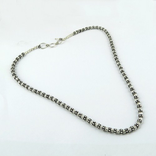 Fashion Jewelry !! Oxidized Plain 925 Sterling Silver Necklace