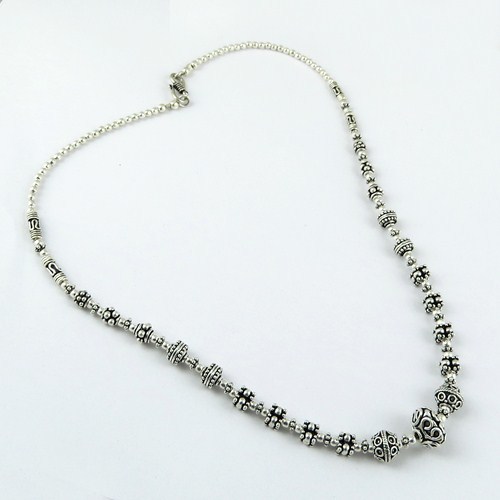 Handmade Jewelry Oxidized 925 Sterling Silver Necklace