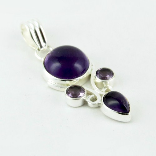 Purple Amethyst 925 Sterling Silver Pendant