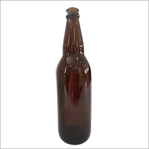 Amber Embossed Beer Bottle