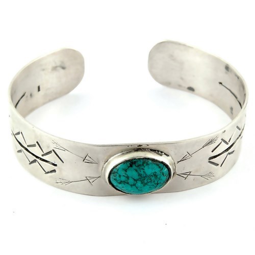 Cuff Turquoise 925 Sterling Silver Bangle