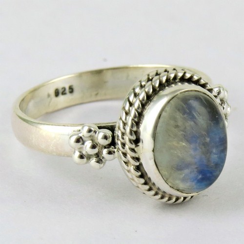 Royal Rainbow Moonstone 925 Sterling Silver Ring
